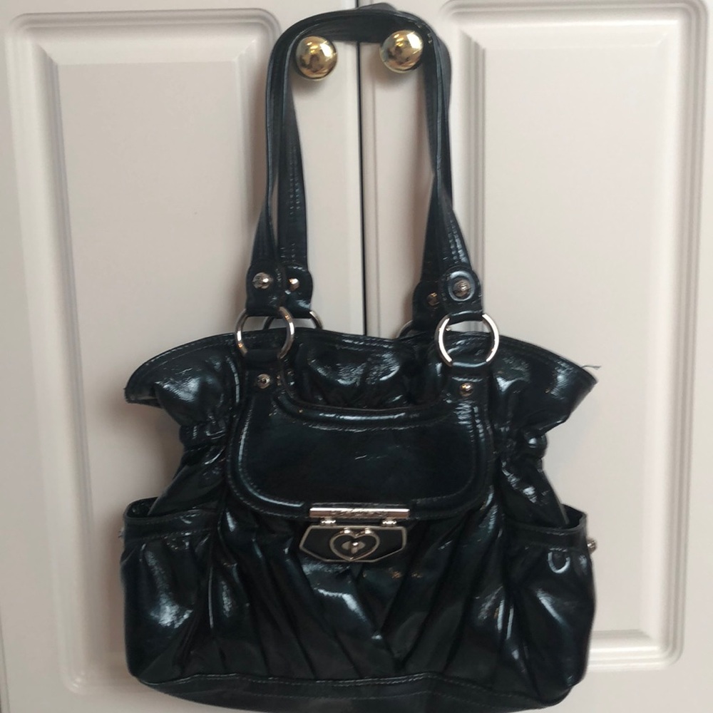 Blue black handbag